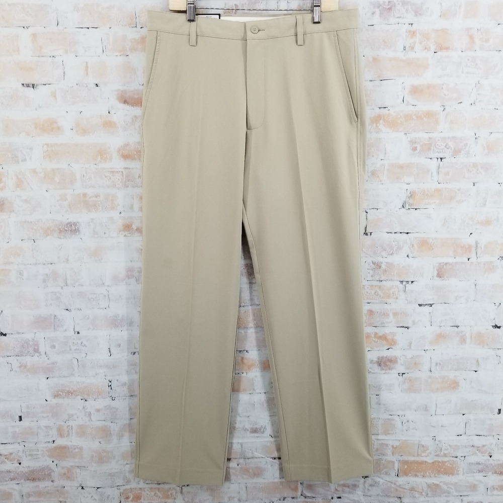 FJ FootJoy Perf Pant Chino Golf Khaki Brown Stretch 34 x 32 Performance